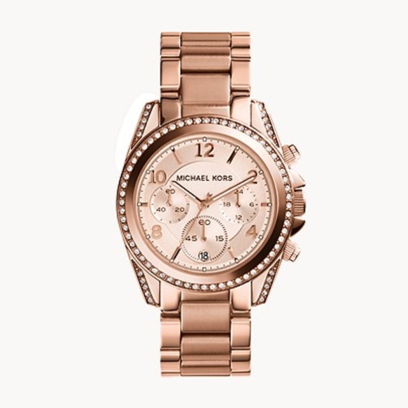 Michael Kors Women's Blair Chronograph Rose Gold-Tone Stainless Steel Watch - Picture 1 of 4